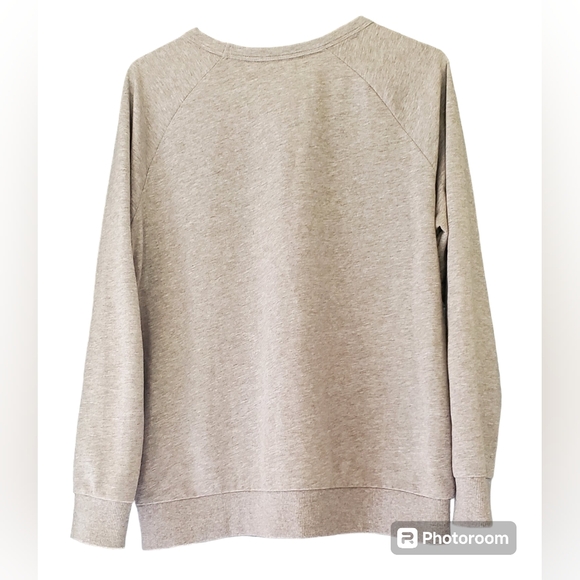 Hilfiger Jeans Sweatshirt L Gray Full Logo Embroidered Spell Out Retro 80s 90s - Picture 2 of 9